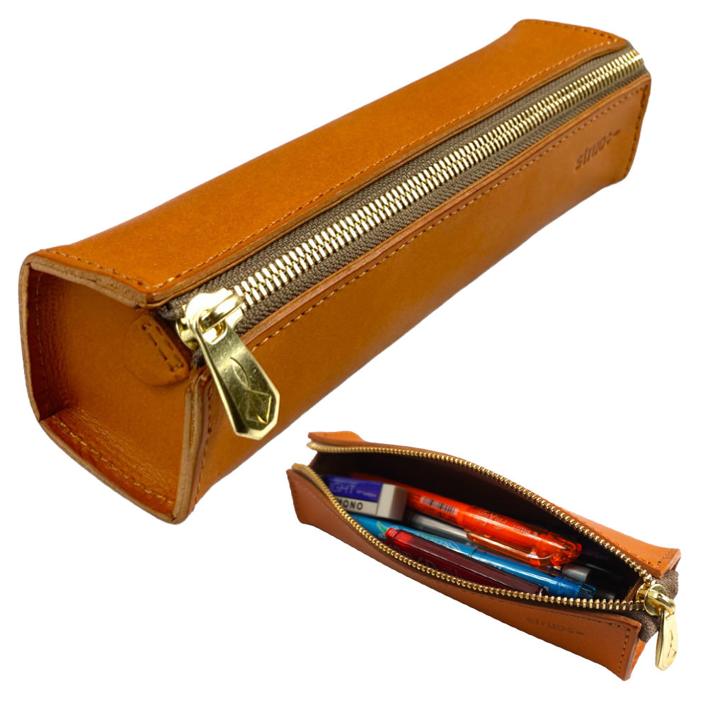 Amazon.co.jp: HUKURO ペンケース 革 Duoプラス ペン入れ メンズ