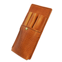 画像をギャラリービューアに読み込む, 革の万年筆ケース3本用イタリアンレザー