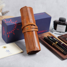 画像をギャラリービューアに読み込む, ロールペンケース 革 5本 イタリアンレザー STRUO