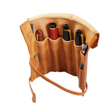 画像をギャラリービューアに読み込む, 【高さ180mm_5本】STRUO 万年筆 ペンケース 5本 革 インクカートリッジ 収納 ロールペンケース 5本差し 万年筆ケース イタリアンレザー 高級 名入れ  仕切り 1本ずつ シンプル コンパクト 立てるペンケース 太軸 モンブラン149 パイロット カスタム823 URUSHI 父の日 ギフト おすすめ