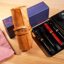 画像をギャラリービューアに読み込む, 【高さ180mm_7本】STRUO 万年筆 ペンケース 革 7本用 万年筆ケース 大容量 仕切り 1本ずつ 収納 ロールペンケース イタリアンレザー 太軸 パイロット カスタム845 中屋万年筆 シガーロング