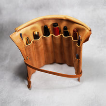 画像をギャラリービューアに読み込む, 【高さ180mm_7本】STRUO 万年筆 ペンケース 革 7本用 万年筆ケース 大容量 仕切り 1本ずつ 収納 ロールペンケース イタリアンレザー 太軸 パイロット カスタム845 中屋万年筆 シガーロング