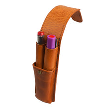 画像をギャラリービューアに読み込む, 【Mサイズ_15mm_2本蓋付き】STRUO 万年筆 ケース 革 2本用 ペンケース ブランド 2本差し 仕切り 1本ずつ ペリカン M800 イタリアンレザー AMAZONIA モンブラン 146 手作り 15mm ビジネス スーツ 内ポケット 高級 筆記具 メンズ レディース ギフト 名入れ おすすめ