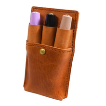 画像をギャラリービューアに読み込む, 【Kaweco_SM_ショートサイズ_13mm_3本蓋無し】STRUO | 万年筆 ペンケース 革 3本 カヴェコ スポーツ用 3本差し 仕切り 一本ずつ 蓋なし イタリアンレザー AMAZONIA 小型 コンパクト ポケットペンケース 胸ポケット ミニサイズ 文房具 ギフト
