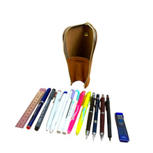 画像をギャラリービューアに読み込む, 【M-高さ170mm_12本_黒色】STRUO | 立てる ペンケース 革 黒 ブラック BLACK 大容量 名入れ コンパクト スタンドペンケース 栃木レザー 筆箱 ブランド おしゃれ シンプル 高級 メンズ レディース 学生 ビジネス 立つペンケース 自立 女性 ギフト ボールペン シャープペンシンプル ショートサイズ kuro クロ くろ