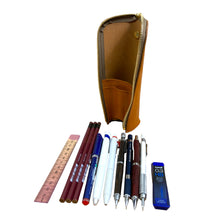 画像をギャラリービューアに読み込む, 【S-高さ192mm_8本】STRUO | 立てるペンケース 革 スタンドペンケース 筆箱 おしゃれ スリム ビジネス メンズ レディース コンパクト 立つ ペンケース 細い 9本 高級 栃木レザー ヌメ革 学生 高校生 大学生 名入れ ギフト 鉛筆収納 自立 ペン立て 縦型 シンプル かわいい 小さい