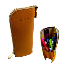 画像をギャラリービューアに読み込む, 【L-高さ192mm_15本】STRUO 立てるペンケース 革 大容量 筆箱 ブランド 栃木レザー 高級 スタンドペンケース おしゃれ 立つ ペンケース 名入れ Lサイズ ヌメ革 ご入学祝い 就職祝い ビジネスメンズ レディース 中学生 高校生 大学生 受験 入試 文房具 ギフト 自立 ペン立て 縦型 シンプル かわいい おすすめ えんぴつ センター試験 共通テスト