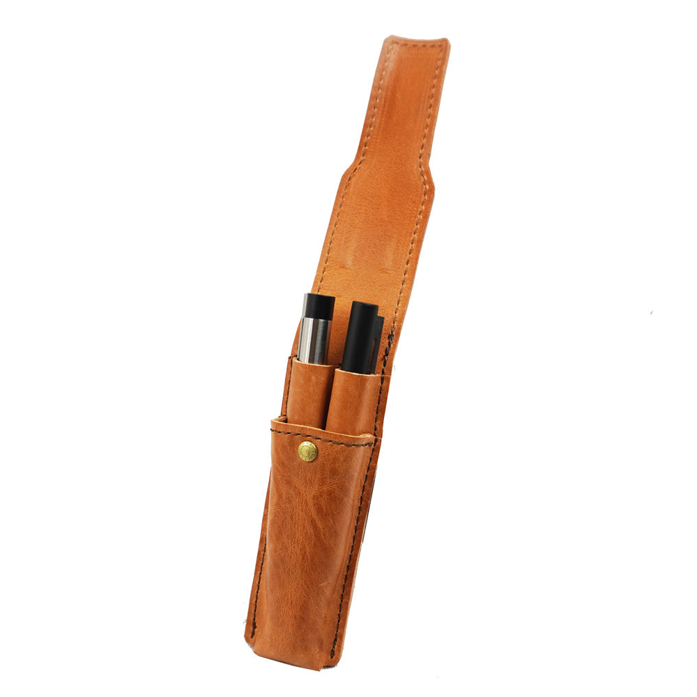 SSサイズ_10mm_2本蓋付き】STRUO 万年筆 ペンケース 革 2本