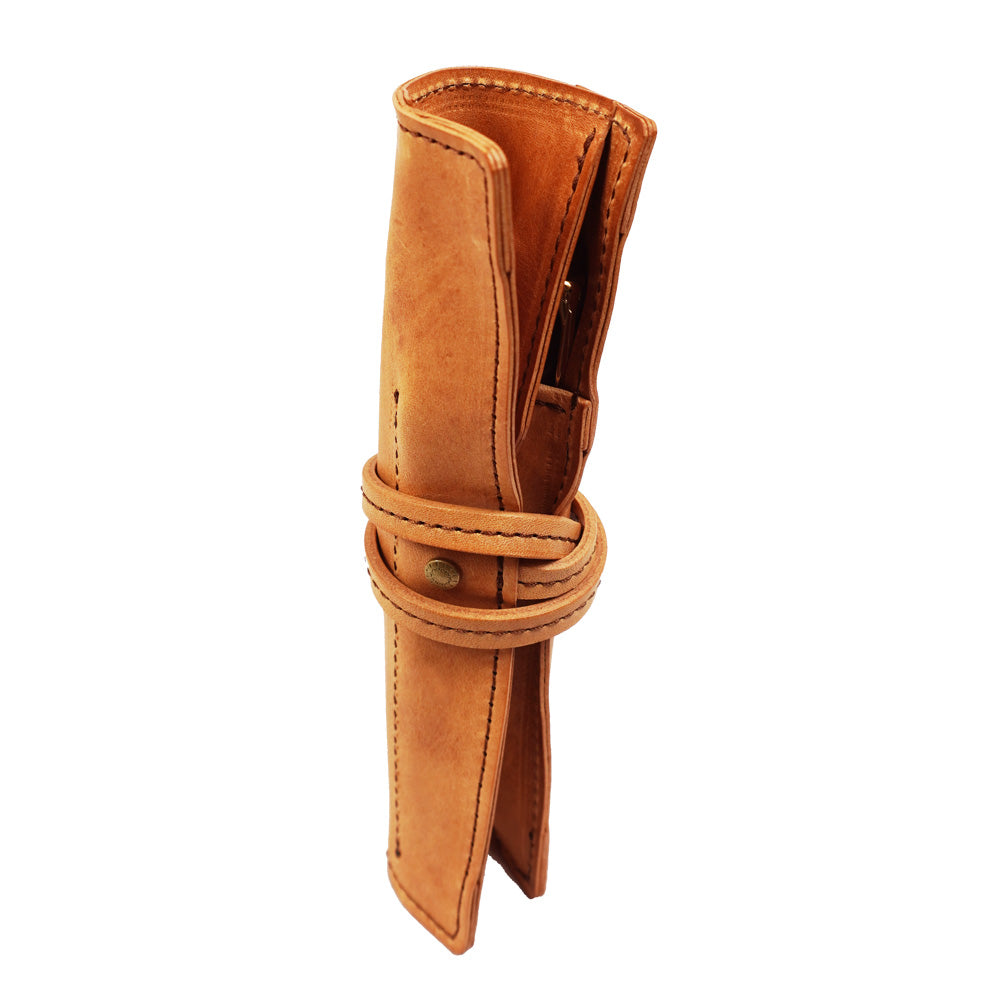 高さ180mm_2本】STRUO | 万年筆 ペンケース 2本 革 2本差し ロールペン